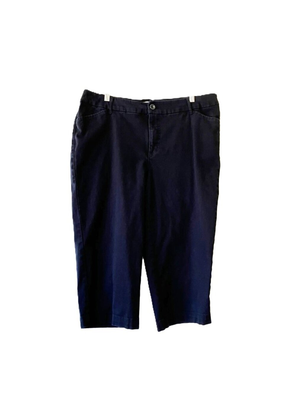 St. John's Bay Black Stretch Capri Pants Women's Size 16W Cotton